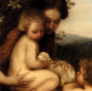 Motherhood Detail by Edward Stott - Oil Painting Reproduction