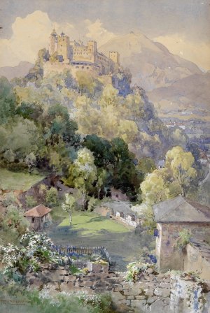 Blick auf die Festung Hohensalzburg by Edward Theodore Compton Oil Painting