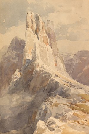 Blick auf die Vajolet-Turme in den Dolomiten by Edward Theodore Compton Oil Painting