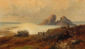 Coastal landscape by Edward Theodore Compton Oil Painting