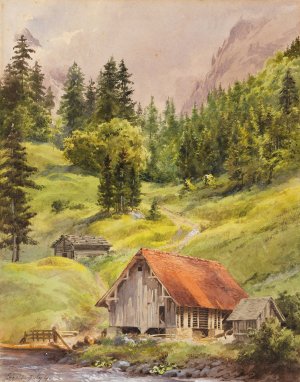 Engelberg by Edward Theodore Compton Oil Painting