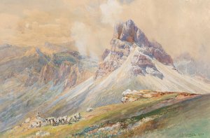 From the Dolomites by Edward Theodore Compton Oil Painting