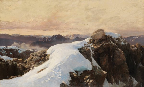 Morgen auf BergeshOhe  by Edward Theodore Compton - Hand-Painted Oil Painting Reproduction