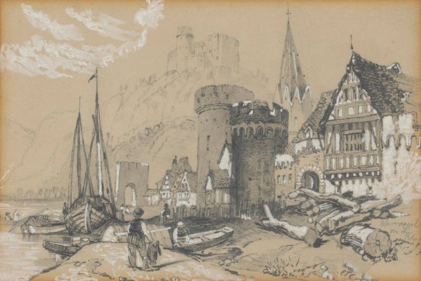 Main Product Photo of Oberwesel Painting by Edward Theodore Compton