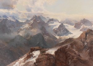 Sylvretta vom grossen Maderer by Edward Theodore Compton Oil Painting