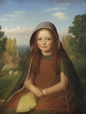 A Country Lass by Edward Thompson Davis Oil Painting