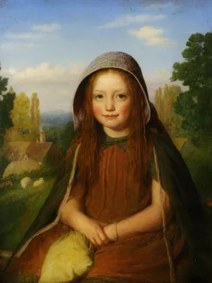 A Country Lass by Edward Thompson Davis - Oil Painting Reproduction