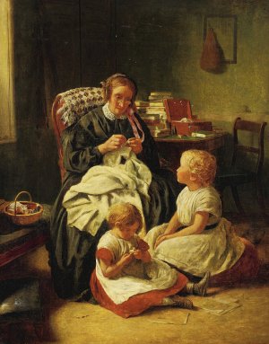 An Afternoon With Grandma by Edward Thompson Davis Oil Painting