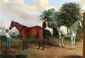 Self Portrait in a Carriage by Edward Troye - Oil Painting Reproduction