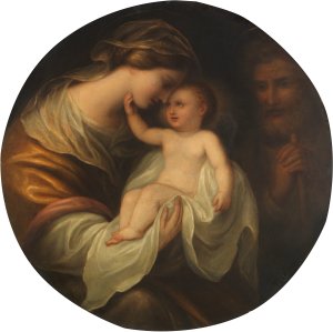The Holy Family by Edward Von Heuss Oil Painting