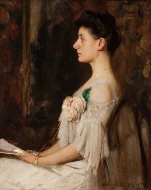 Portrait of Edith Wayne by Edward Wilbur Dean Hamilton Oil Painting