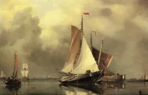 A Calm Day on the Scheldt painting by Edward William Cooke