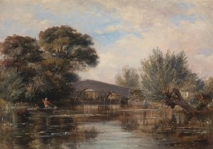 Godstow Bridge near Oxford by Edward William Cooke Oil Painting