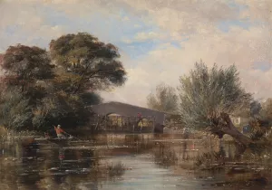 Godstow Bridge near Oxford by Edward William Cooke Oil Painting