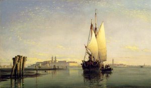 On The Lagoon Of Venice by Edward William Cooke Oil Painting
