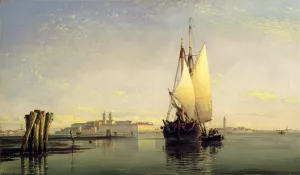 On The Lagoon Of Venice by Edward William Cooke Oil Painting
