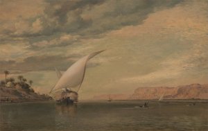 On the Nile by Edward William Cooke Oil Painting