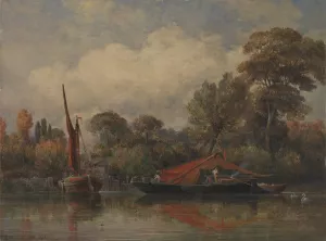 Opposite my House at Barnes by Edward William Cooke Oil Painting