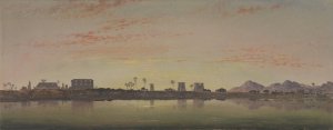Pylons at Karnak, the Theban Mountains in the Distance by Edward William Cooke Oil Painting