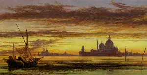 Sunset Sky, Salute and San Giorgio Maggiore painting by Edward William Cooke