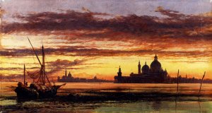 Sunset Sky, Salute And San Giorgio Maggiore' by Edward William Cooke Oil Painting