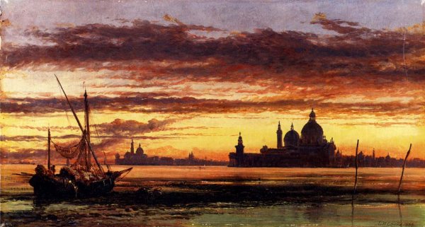 Main Product Photo of Sunset Sky, Salute And San Giorgio Maggiore' Painting by Edward William Cooke