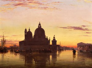 Venice, Santa Maria della Salute at Sunset by Edward William Cooke Oil Painting