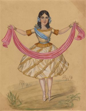 La petite Augusta, aged 12 years, in the character of Zoloe, in the Bayadere by Edward Williams Clay Oil Painting