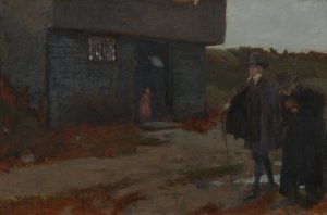 At the Cottage Door by Edwin Austin Abbey Oil Painting
