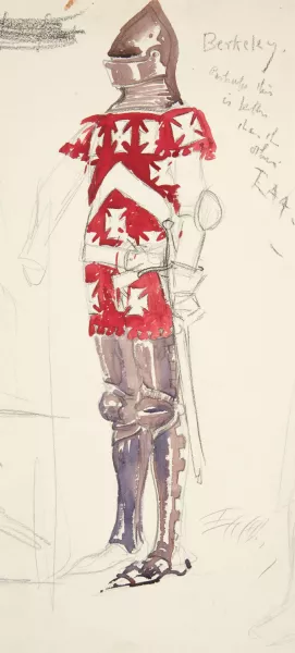 Berkeley, costume sketch for Henry Irving's Planned Production of Richard II by Edwin Austin Abbey Oil Painting