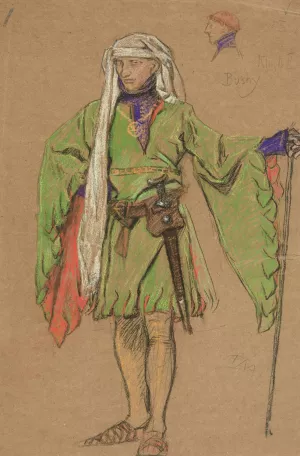 Bushy, costume sketch for King Richard II by Edwin Austin Abbey Oil Painting
