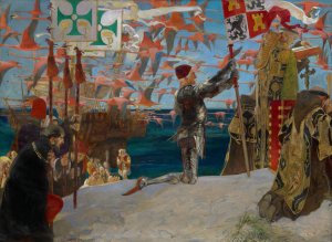 Columbus in the New World by Edwin Austin Abbey Oil Painting