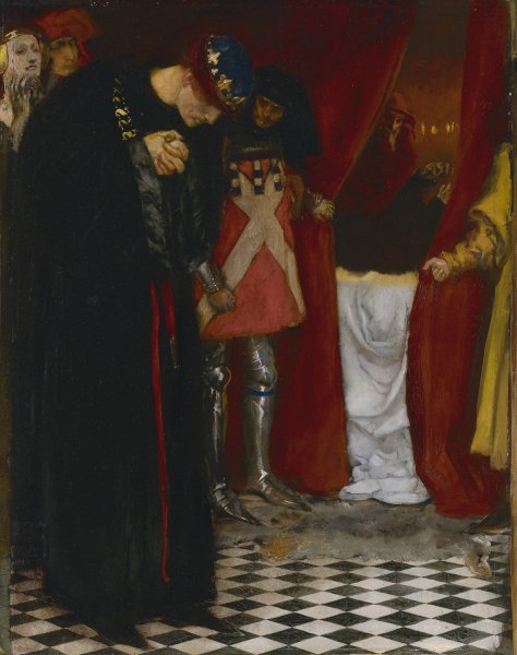 Come hither, gracious sovereign, view this body, King Henry VI, Part II, Act III, Scene II  by Edwin Austin Abbey - Hand-Painted Oil Painting Reproduction