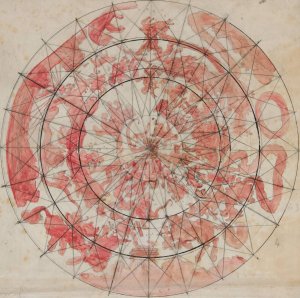 Composition study with zodiac figures for 'The Hours'ceiling mural, House Chamber, Pennsylvania State Capitol at Harrisburg by Edwin Austin Abbey Oil Painting