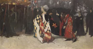 Compositional Study, for Richard, Duke of Gloucester, and the Lady Anne Oil painting by Edwin Austin Abbey