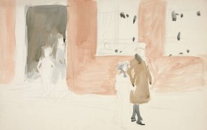 Couple Taking a Stroll by Edwin Austin Abbey Oil Painting