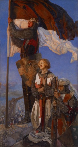 Crusaders Sighting Jerusalem by Edwin Austin Abbey Oil Painting