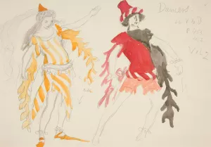 Dancers, costume sketch for Henry Irving's Planned Production of King Richard II by Edwin Austin Abbey Oil Painting