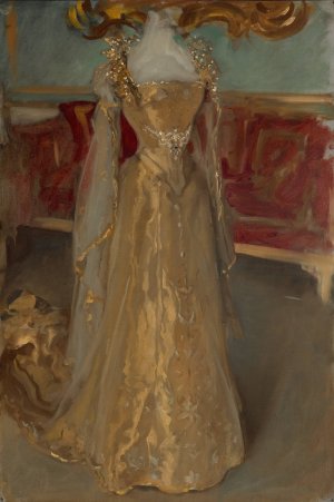 Drapery Study of Queen Alexandra's Dress, for The Coronation of King Edward VII by Edwin Austin Abbey Oil Painting