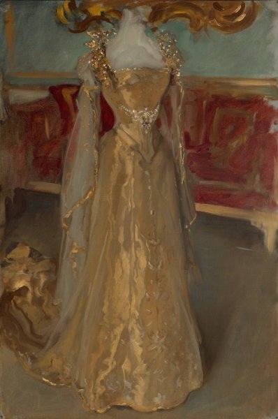 Drapery Study of Queen Alexandra's Dress, for The Coronation of King Edward VII  by Edwin Austin Abbey - Hand-Painted Oil Painting Reproduction