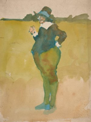 Fat man in landscape by Edwin Austin Abbey Oil Painting