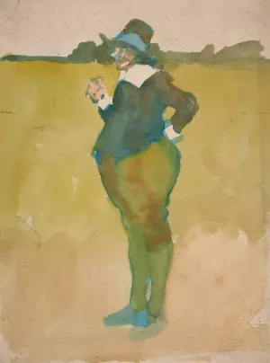 Fat man in landscape by Edwin Austin Abbey Oil Painting