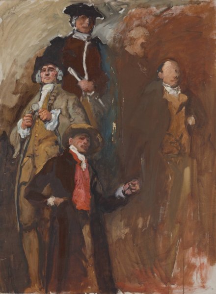 Figure Study, for The Apotheosis of Pennsylvania, House of Representatives Chamber, Pennsylvania State Capitol, Harrisburg  by Edwin Austin Abbey - Hand-Painted Oil Painting Reproduction