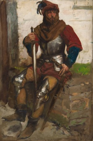 Figure Study of a Knight by Edwin Austin Abbey Oil Painting