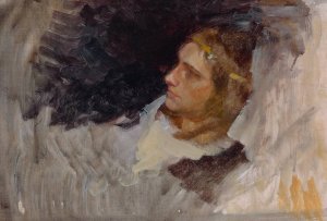 Figure Study of Hamlet, for The Play Scene, Hamlet, Act III, Scene II by Edwin Austin Abbey Oil Painting