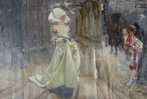 Figure Study, possibly for Margaret and Faust by Edwin Austin Abbey Oil Painting