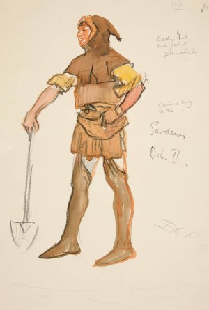 Gardener, costume sketch for Henry Irving's 1898 Planned Production of Richard II by Edwin Austin Abbey Oil Painting