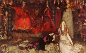 Hamlet Play Scene by Edwin Austin Abbey - Oil Painting Reproduction