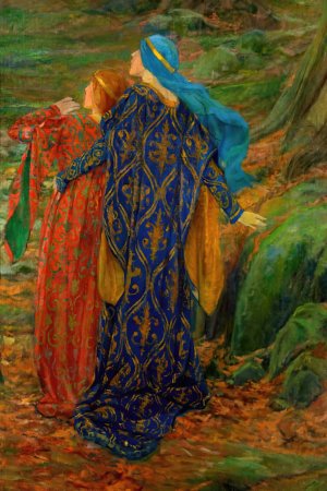 In Awe by Edwin Austin Abbey Oil Painting