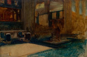 Interior Study of Westminster Abbey, for The Coronation of King Edward VII by Edwin Austin Abbey Oil Painting